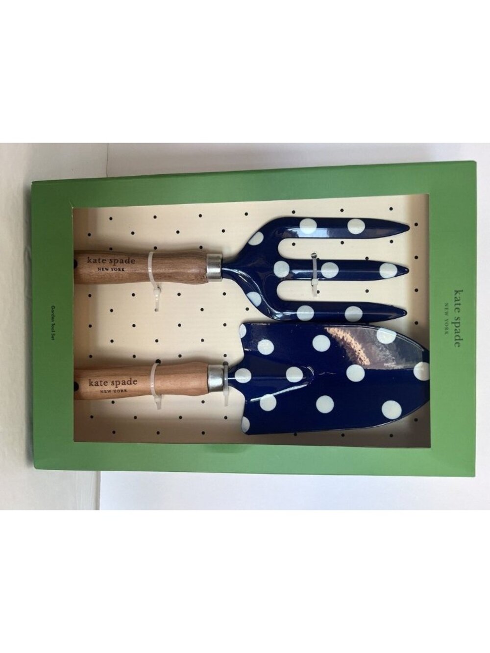 Kate Spade New York Polka Dot Garden Tool Set - 2 Wooden Handle Tools New In Box